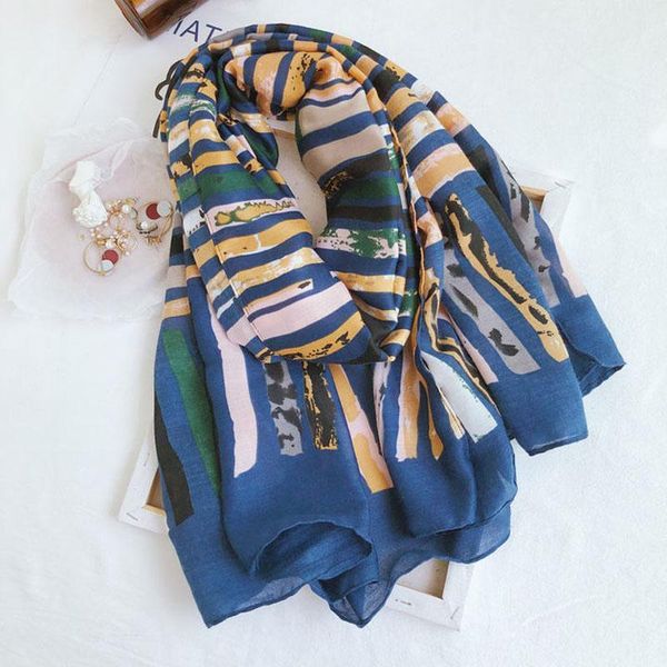

scarves echarpe femme hiver 2021,winter women thick stripe hair scarf sjaal,print hijab musulman,cape shawl, Blue;gray
