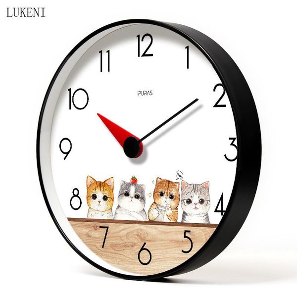 

kitten classic silent wall clock ten inch/ twelve inch/ fourteen inch home decor wall decor
