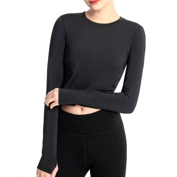 

women yoga jogging gym fitness loose long sleeve hollow breathable running training clothes female quick drying sportwear outfit