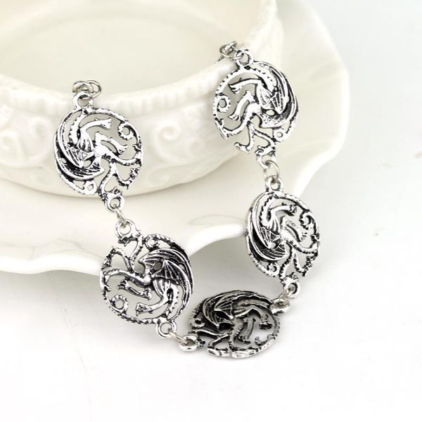 

link, chain dongsheng movie inspired bracelet house symbol hollow dragon charm women's -25, Black