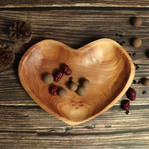 

kitchen storage & organization natural wooden carving home fruit plate bowl nut chips dish tray