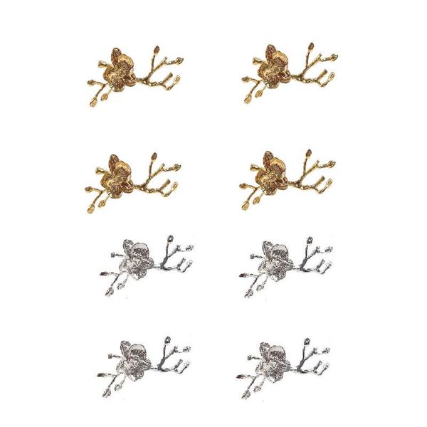 

4pcs high-grade gold plum napkin ring, l ornaments in continental