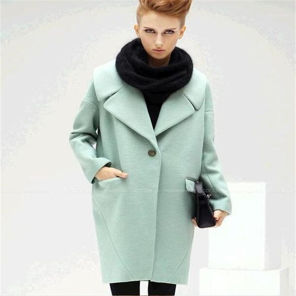 

long wool coat women green female overcoat spring winter thicken warm casaco feminino abrigos mujer invierno jaqueta feminina women's &, Black