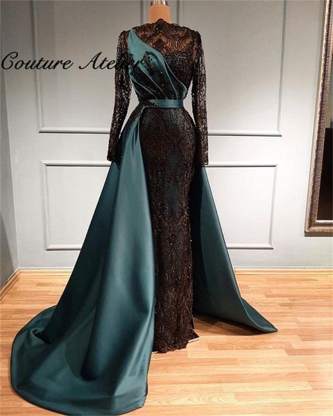 

party dresses luxury dubai muslim evening long sleeves dress elegant dinner gowns prom gown abendkleider, White;black