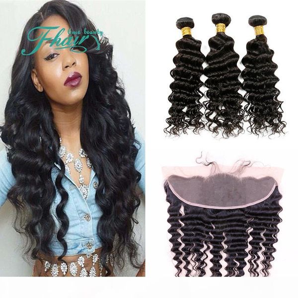 

future time beauty hair 8a 13x4 lace frontal closure with bundles, Black