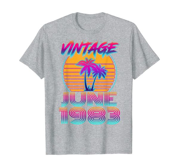 

vintage june 1983 shirt retro 36th birthday gifts t-shirt, White;black