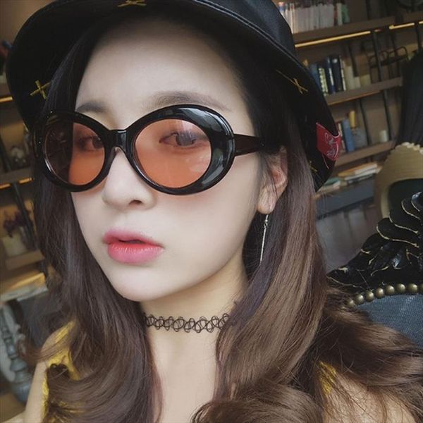 

style sunglasses oval ladies fashionable retro white black glasses too