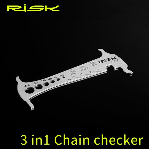

tools risk 3 in 1 bicycle chain checker stainless steel cycling bolt measuring hook repair tool