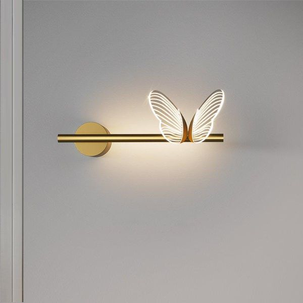

wall lamp butterfly led crystal light nordic kid's bedroom bedside creative balcony living room background decor