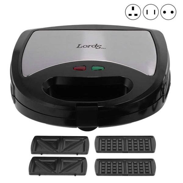 

electric skillets 3-in-1 sandwich waffle maker 750w non-stick coating breakfast machine for home kitchen