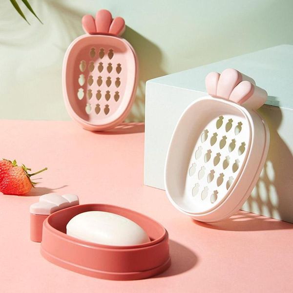 

carrot soap box bathroom dish plate case soap box rack home shower travel hiking holder container