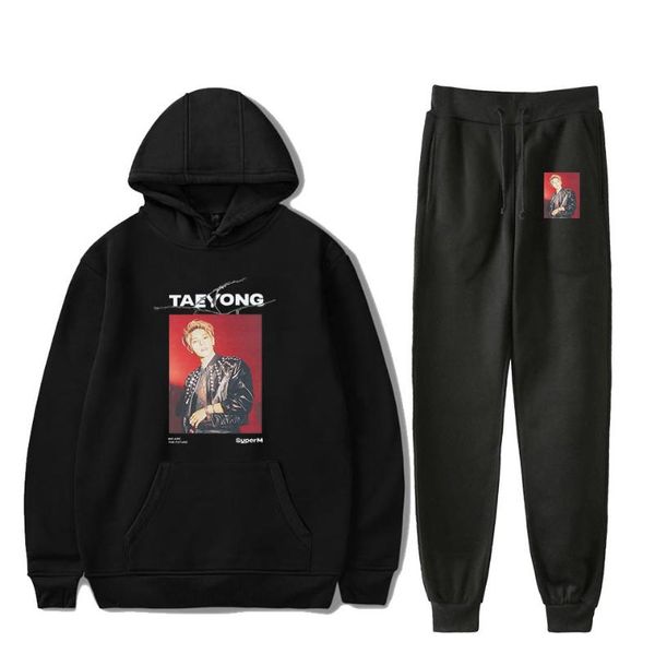 

two piece dress luckyfriday super  print hoodies sweatshirts+recreational sweatpants sport suit men's and women's sets, White