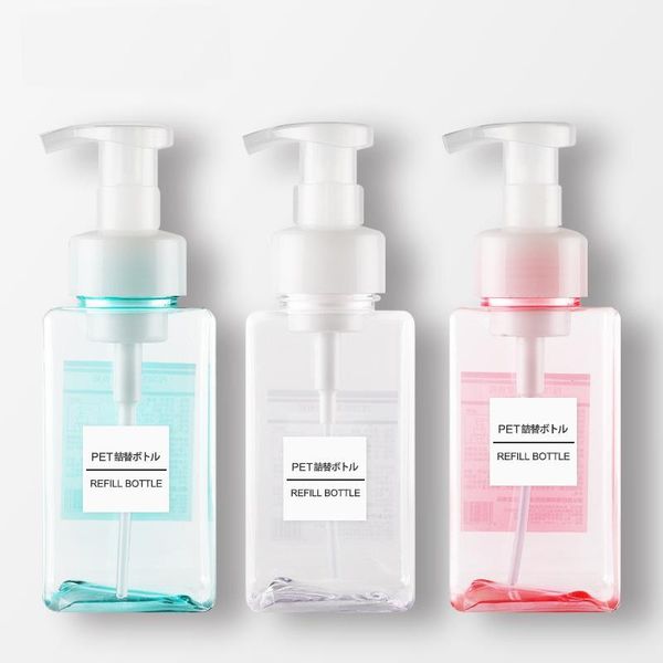 

4pcs 450ml foaming soap pump shampoo dispenser lotion liquid foam bottle container portable facial cleanser bottling 4 colors