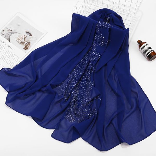 

10pcs muslim hijab scarf solid color bubble chiffon scarf plain shawls wave pattern diamond 175*72cm wholesale