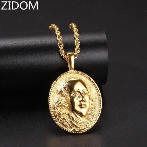 

pendant necklaces stainless steel men/women hip hop portrait never fade hiphop necklace fashion jewelry gifts drop, Silver