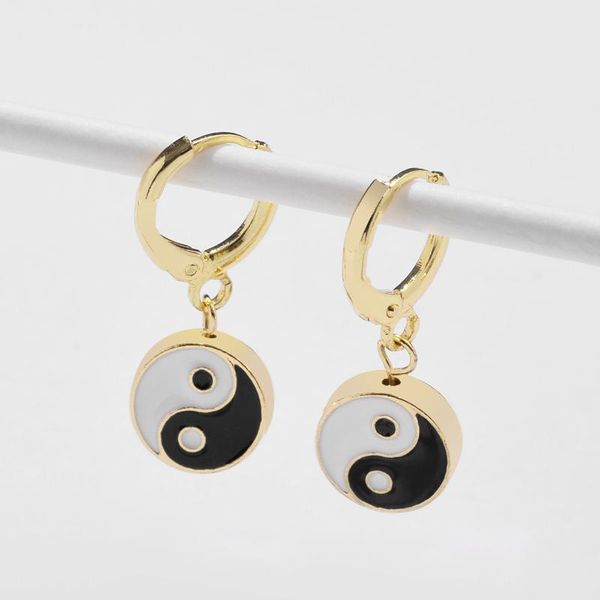

dangle & chandelier vintage color dropping gossip earrings yin yang tai chi for women girls simple retro fashion jewelry birthday gift, Silver