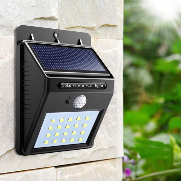 

solar lamps 20led powered led sensor pir motion wall lamp waterproof outdoor garden street night light security
