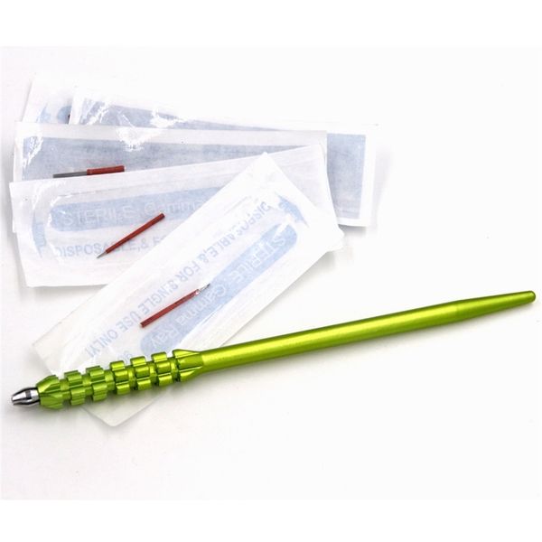 

semi manual tattoo pen permanent makeup machine microblading pen for eyebrow tattoo tebori pen with 10pcs needle blade