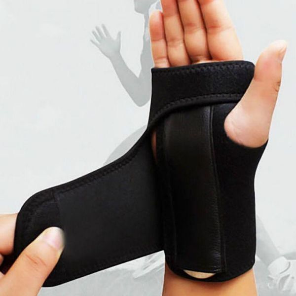 

wrist support outdoor fitness bandage orthopedic hand brace finger splint carpal tunnel syndrome, Black;red
