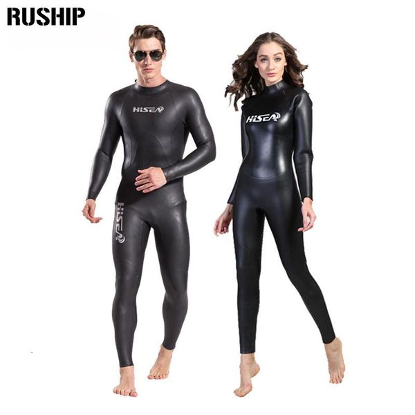 

hisea 3mm men women triathlon sharkskin wetsuit super elastic waterproof smooth skin neoprene soft leather fabric japan yamamoto