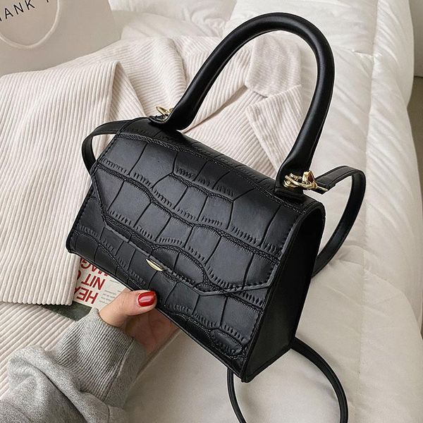

shoulder bags small stone pattern pu leather crossbody bag for women 2021 lady handbags female travel fashion totes