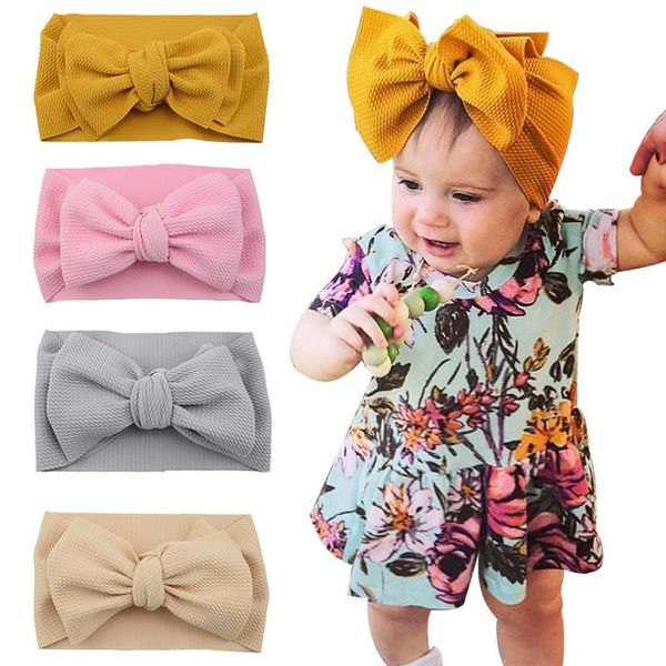 

hair accessories 1pcs baby headband summer cute floral bows girl headbands elastic bowknot born band turban set, Slivery;white