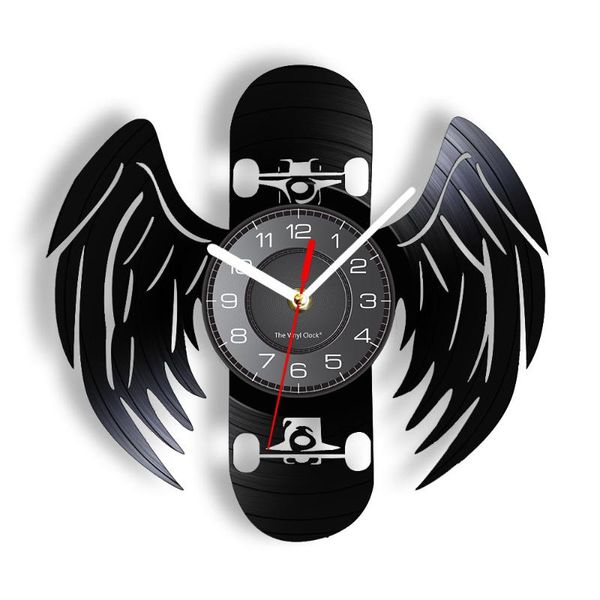 

wall clocks skateboarding laser cut handicraft clock for boys teenage bedroom skateboarders home decor record