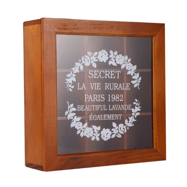 

storage baskets vintage design wooden tea box 9 grid plant groceries desktop