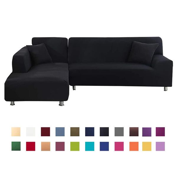 

chair covers 1/2 pieces white sofa cover set couch elastic for living room pets stretch l shaped chaise longue