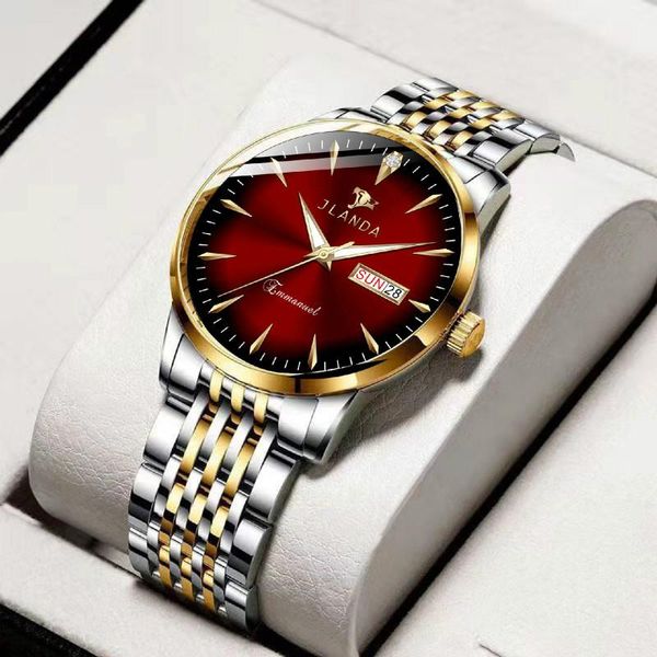 

wristwatches men's watch fashion calendar waterproof stainless steel business non-mechanical quartz men reloj hombre, Slivery;brown