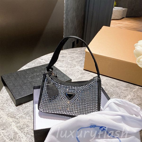 

designers 2021 diamond lady new shoulder underarm bag fashion lady luxurys designer handbag bling nylon beautiful bags 4 color