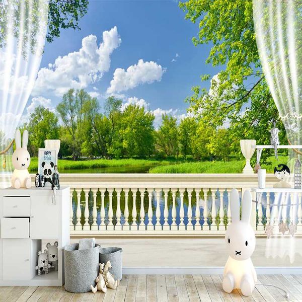 

wallpapers milofi 3d custom wallpaper the greenery outside balcony