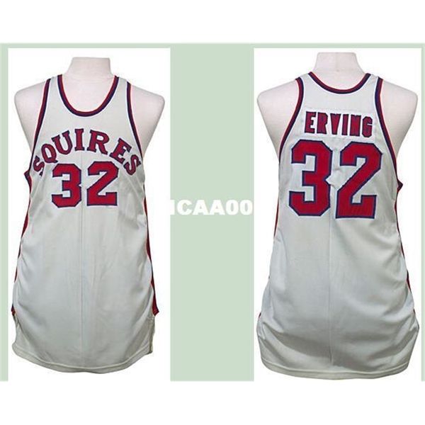 

vintage 21ss squires #32 julius erving road retro home mesh fabric full embroidery size s-4xl or custom any name or number college jersey, Black