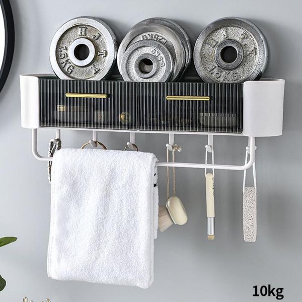 

storage boxes & bins kitchen rack wall mounted seasoning organizer shelf with hooks drawer cosmetic holder for living room bathroom green