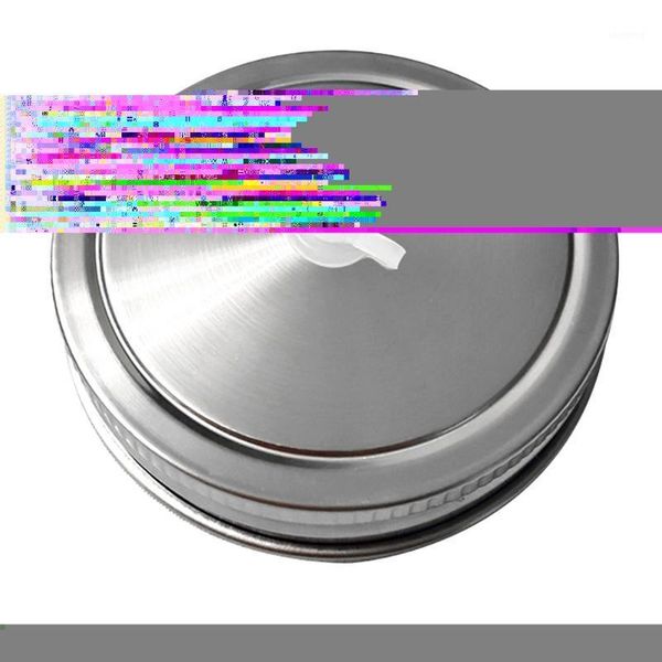 

with straw hole canning mason jar lids sealing reusable silicone rings portable glass bottles home round kitchen stainless steel storage & j