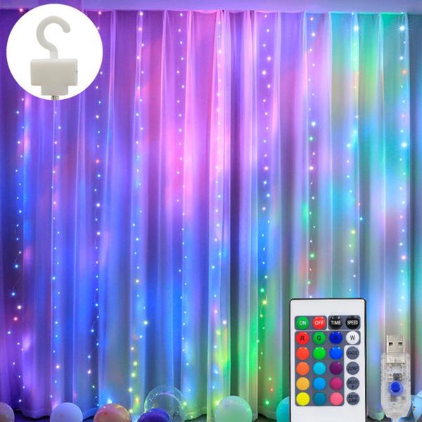 

strings 3m led string curtain light usb rgb full color garland for wedding christmas year party outdoor lights decoration salon