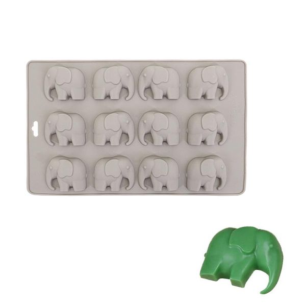 

cake tools 12 cavity elephant silicone baking mold chocolate fondant dessert pastry kitchen bakeware decorating moulds