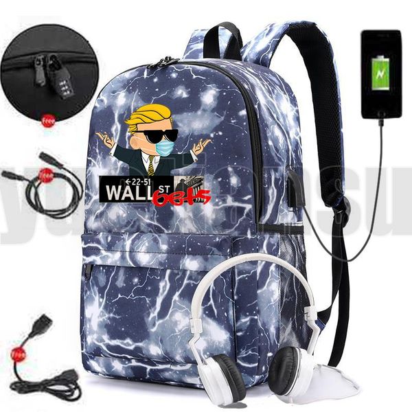 

backpack fashion wallstreetbets zipper usb charging bags men anti-theft gamesbag school for teenage girls wsb bookbag