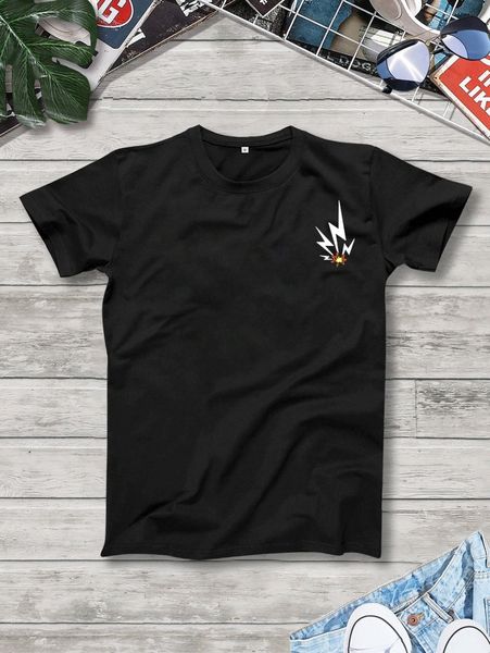 

men lightning print tee b5nj#, White;black