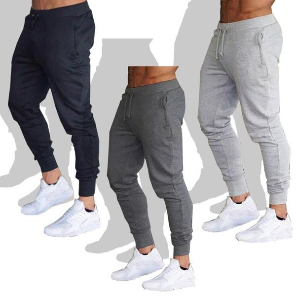 

running pants jogging men sport sweatpants joggers cotton trackpants slim fit bodybuilding trouser, Black;blue