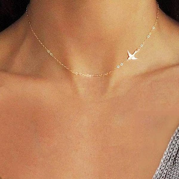 

pendant necklaces stainless steel bird necklace cute and small necklace, mother's gift, wife sister friend gift, Silver