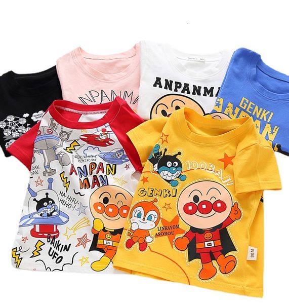 

2021 children's summer cotton korean short t-shirt cartoon cute boys and girls round neck half sleeve straight, Black;white