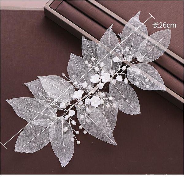 

the new wedding head jewelry flower leaf headband bridal hair accessories pearl tiara leaf ornaments women accessor qylcdz, Silver