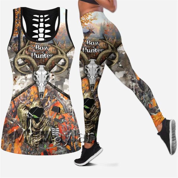 

women's leggings 3d digital printed bow deer hollow tankwomen vest girls fashion tank clothes, Black