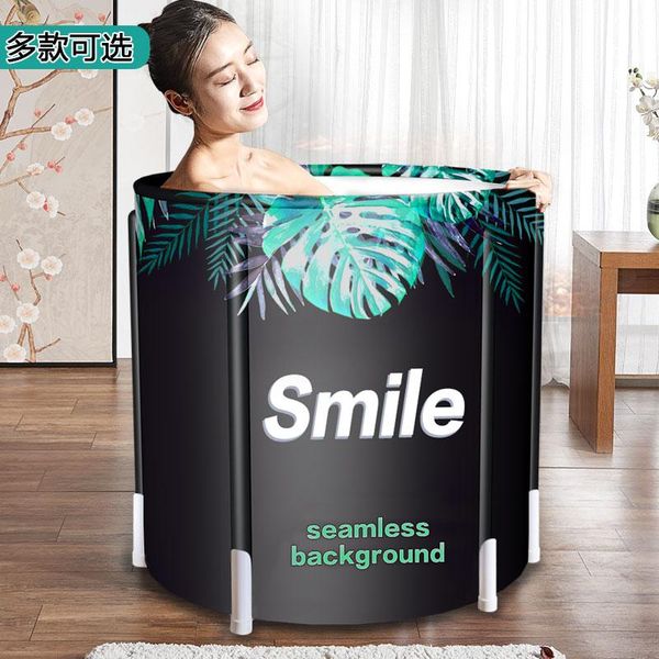 

bathing tubs & seats folding bath barrel household thermal insulation full body plastic thickening