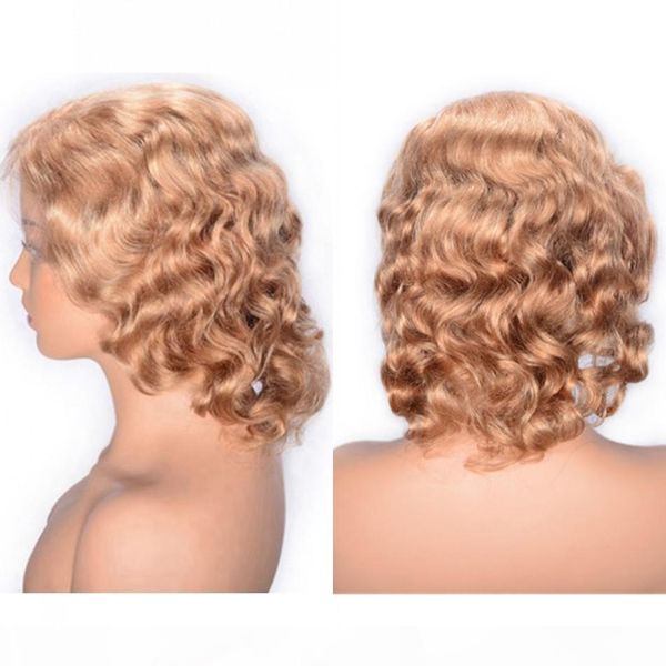 

short human hair full lace wigs pre plucked hairline indian remy hair curly wigs for women part wig, Black;brown