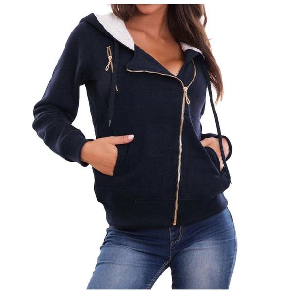 

women's jackets ostrich 2021 women winter plus size casusal soft warm pocket zipper long sleeve plush hooded fleece female jacket, Black;brown