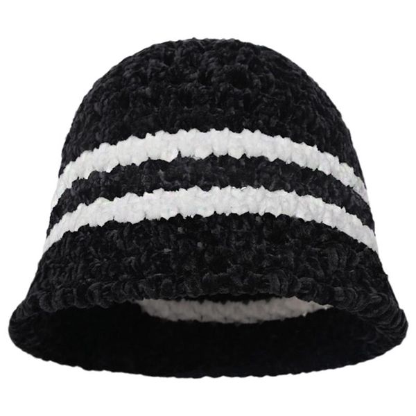

wide brim hats fashion winter hat for women knitting lambswool bucket warm caps dome panama black white vintage fisherman, Blue;gray