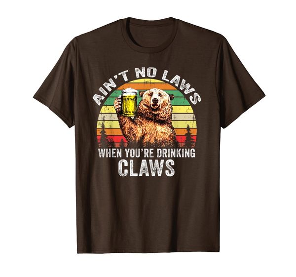 vintage bear ain't no laws when you're drinking claws shirt, Whit...