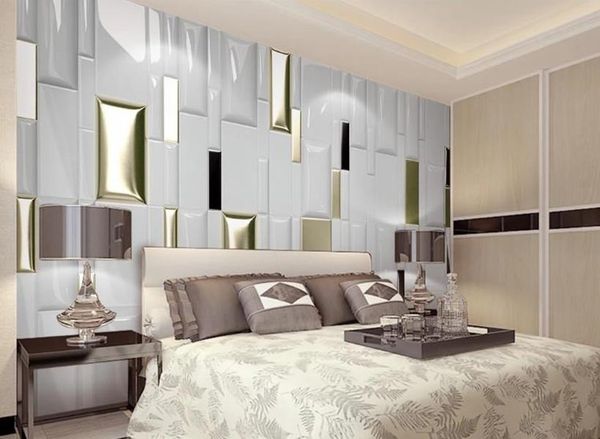 

wallpapers custom po wallpaper 3d stereo modern stylish golden square living room bedroom tv sofa background home decor wall paper